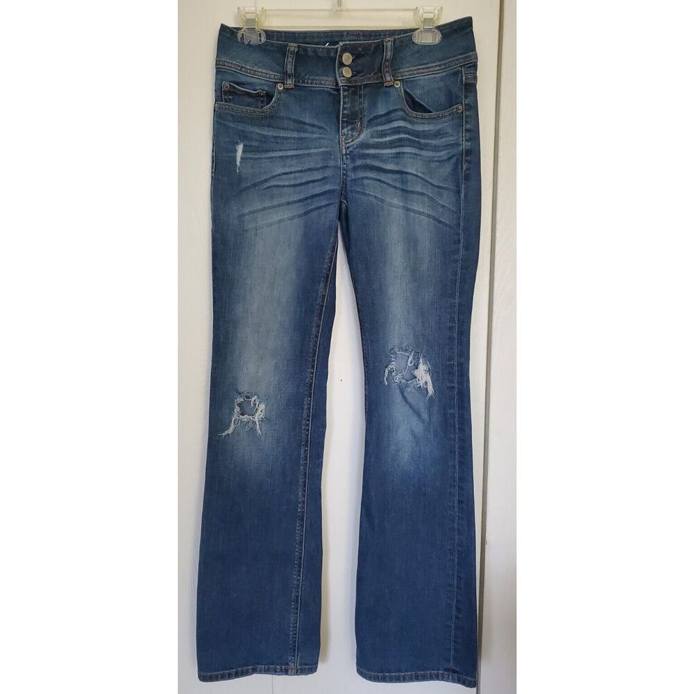 Vintage - Victoria's Secret VS Hipster Medium Wash Destructive Jeans - Size 2